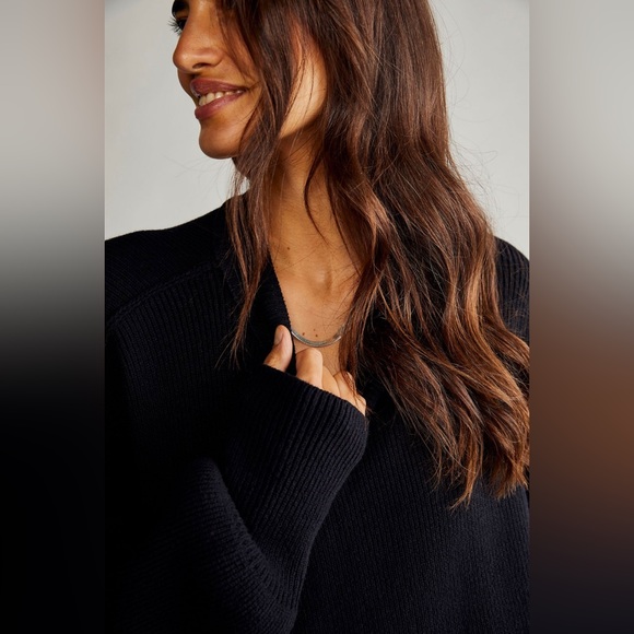 FINAL PRICE DROP Free People Easy Street Tunic Sweater Black XL - Picture 5 of 8